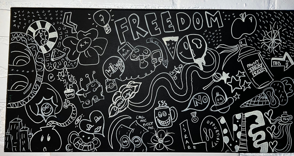 Hand-Painted Freedom Doodle