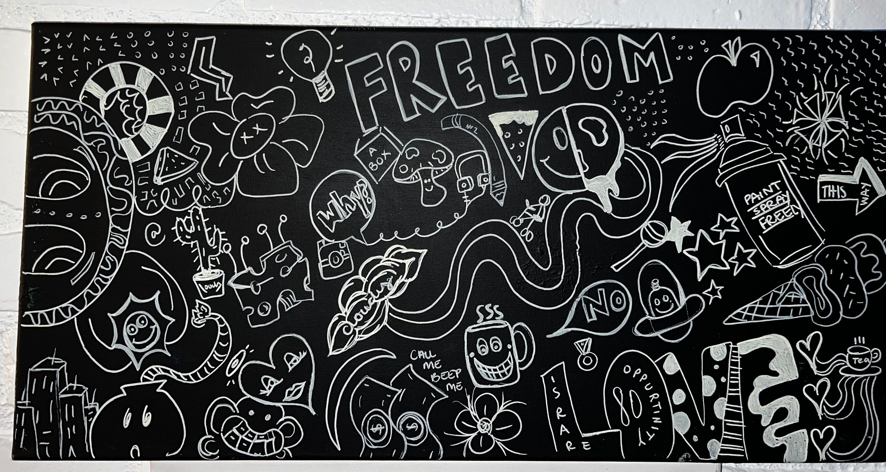 Hand-Painted Freedom Doodle