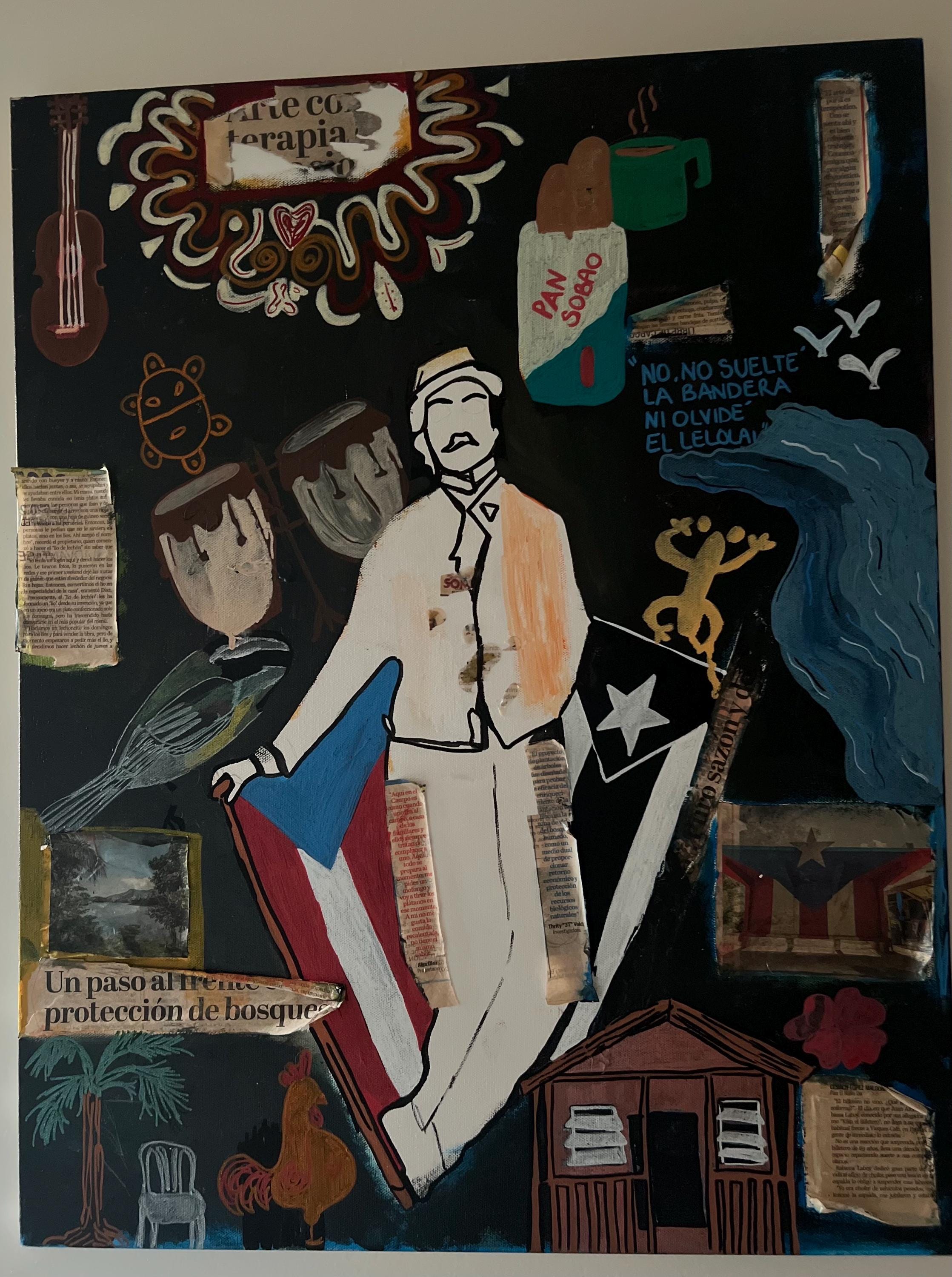 No Suelte la Bandera – Puerto Rican Mixed Media Art (18x24”)